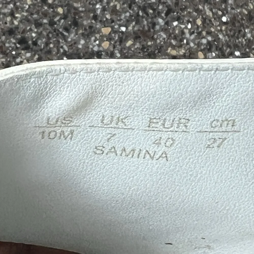 Franco Sarto White Leather Wedge Sandals Women's Size 10 M Open Toe Ankle Straps